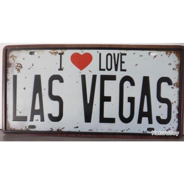 Rare plaque t�le I LOVE LAS VEGAS USA style EMAIL 15X31 VINTAGE AIME CASINO