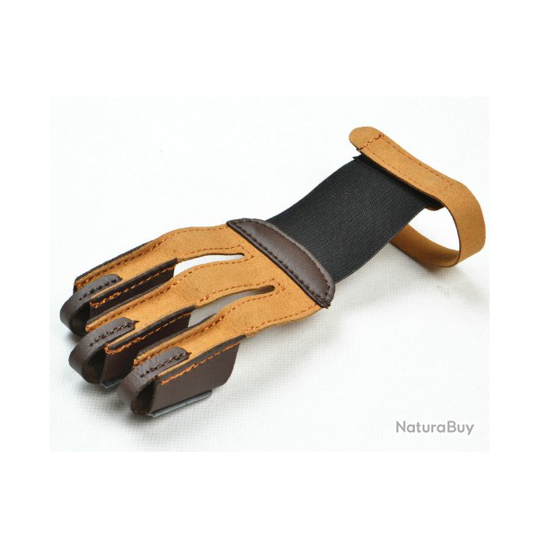 Protection 3 doigts cuir pour tir arc traditionnel (3)