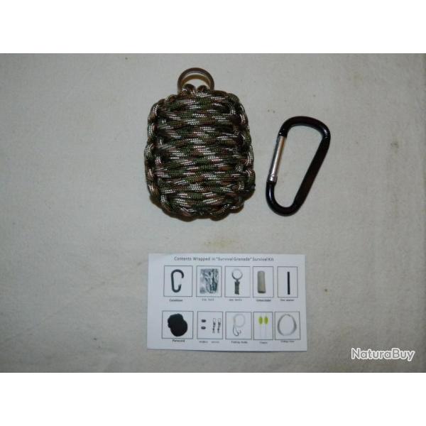 Kit de survie "grenade" EDC vert