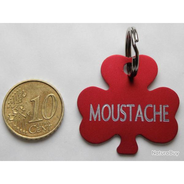 MEDAILLE Grav�e chien rouge "TREFLE" gravure, personnalisation offerte