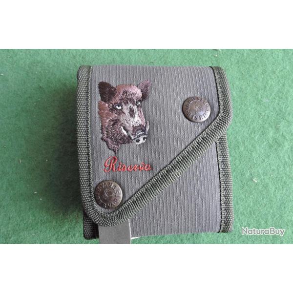 Etui � balles de ceinture en cordura avec t�te de Sanglier RISERVA