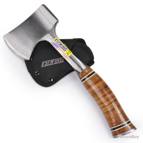 Hache Tomahawk Estwing Sportsmans Axe Acier Forg� Manche Cuir Etui Nylon Made USA ES14A