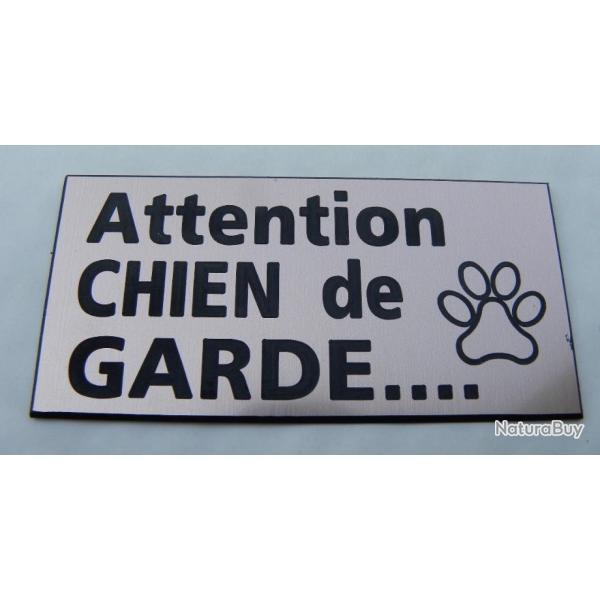panneau "Attention CHIEN de GARDE" format 98 x 200 mm fond CUIVRE