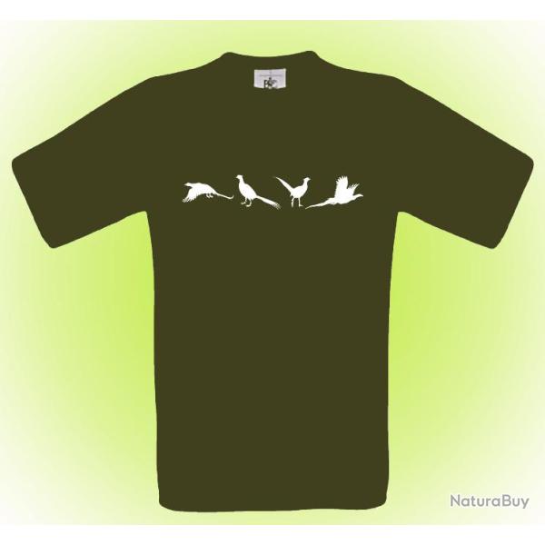 Tee-shirt kaki, vert ou marron Faisans en ligne