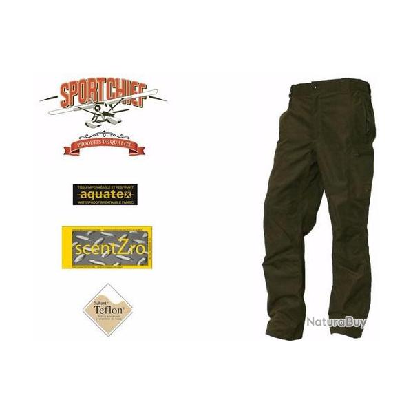 PANTALON SPORTCHIEF OXFORD KAKI/GREEN TAILLE 54 (009340)