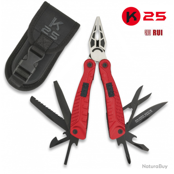 Pince couteau Multifonction  R25 Couleur ROUGE (Titanium)  10 Fonctions