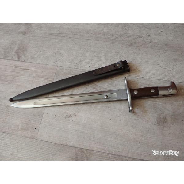 229173 Baionnette Suisse pour fusil Schmidt Rubin 1889 modifi� 1899. VOIR RIVET LAME