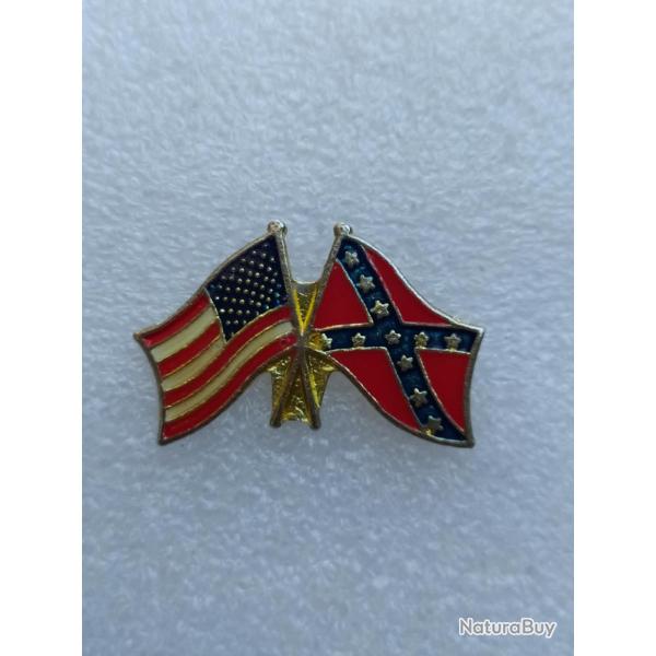 PINS US  DRAPEAU SUDISTE REBEL  + DRAPEAU US
