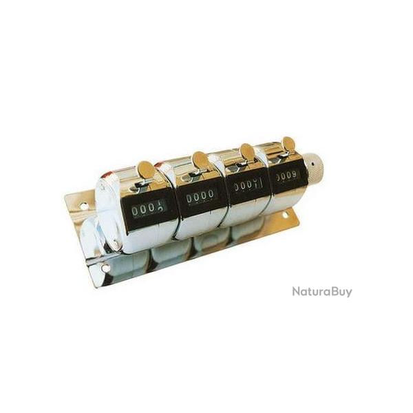compteur metal quadruple