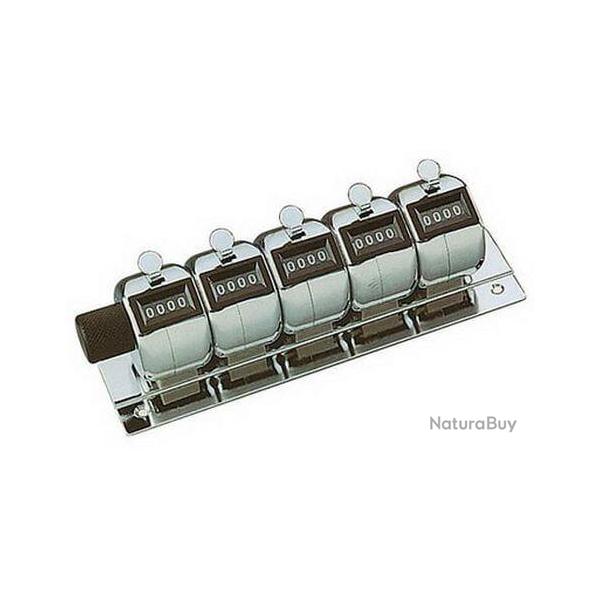 Compteur m�tal quintuple