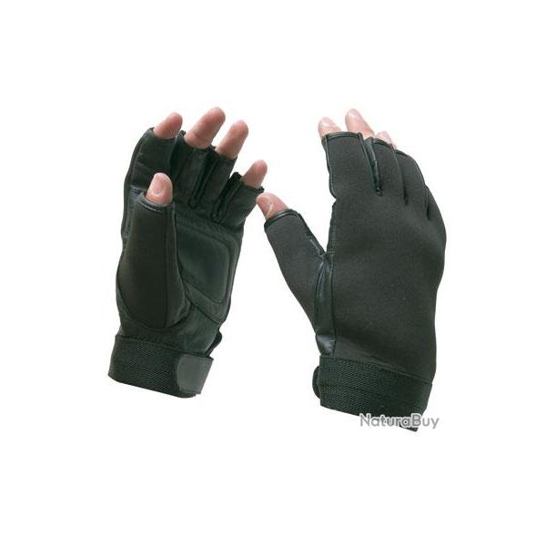 Gants demi doigt en n�opr�ne et cuir