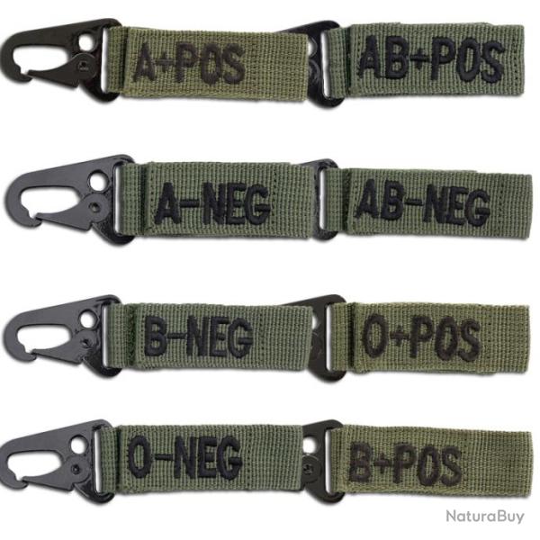 Porte-cl mousqueton groupe sanguin