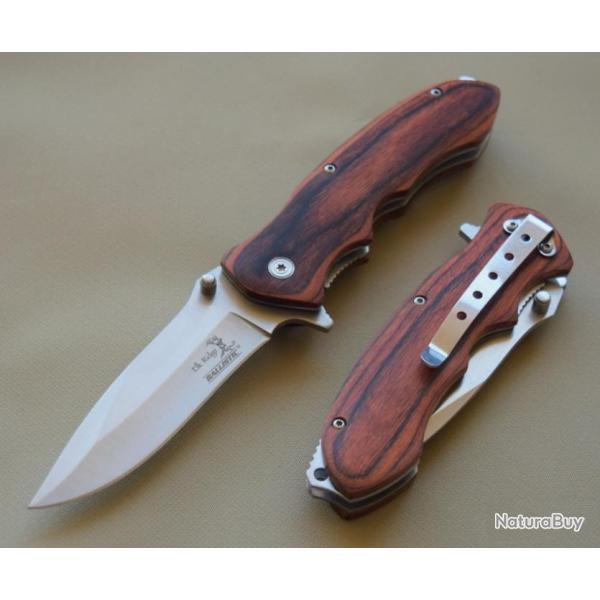 Lot de 2 Couteau de Gentleman Folder Elk Ridge A/O Lame Acier Inox Manche Bois ERA160SW