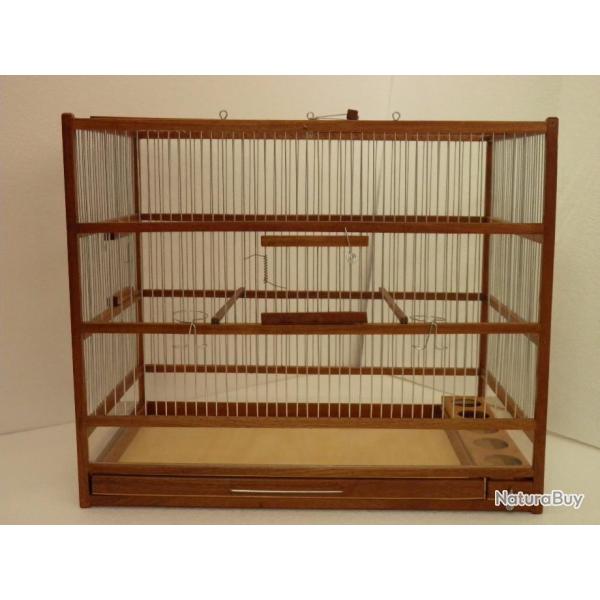 Grande  Volire en Bois Rouge et PlexyGlass  / Belle Cage oiseaux en Bois rouge