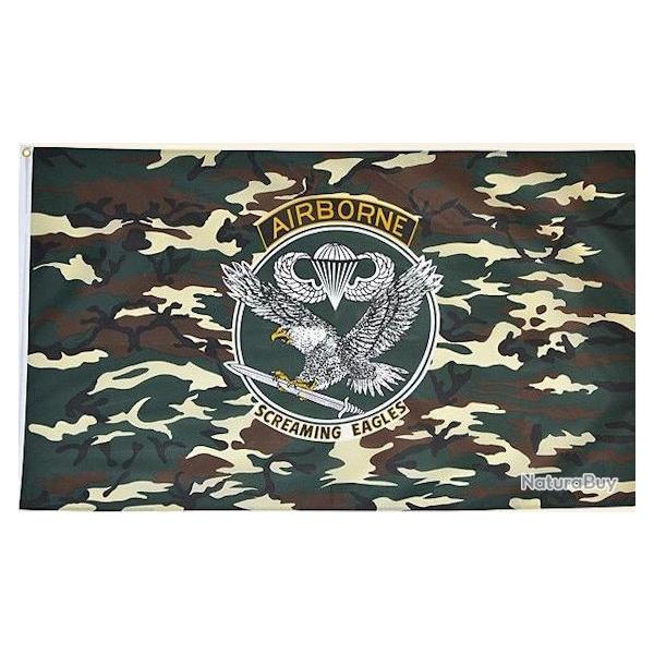Drapeau avec renfor en nylon US Airborne  de 150 x 90