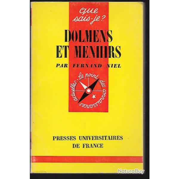 Que sais-je , dolmens et menhirs fernand niel