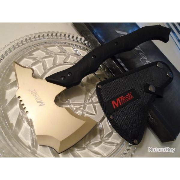 Hache Tomahawk Mtech Axe Gold Acier 440 Manche Abs Etui Nylon MTAXE13GD