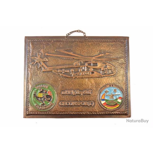 Plaque commemorative Arme Allemande DIVISION SALAMANDRE mHFlgTrspStff Geconsfor Bosnie Yougoslavie