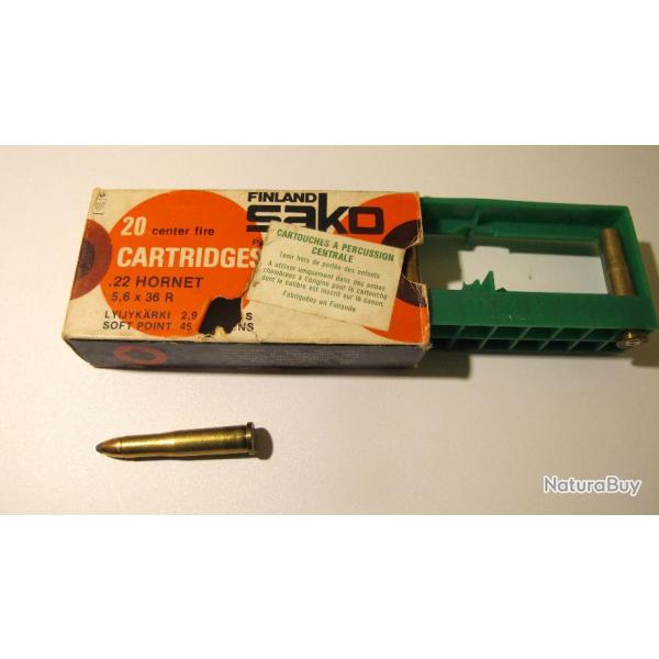 Une cartouche 22 Hornet SAKO