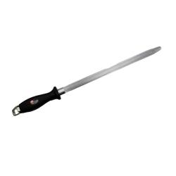 Fusil aiguiseur de couteau lame inox diamant m&egrave;che ovale 28cm
