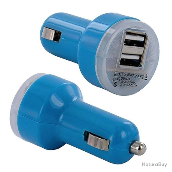 Double chargeur USB Voiture Allume Cigare pour iPhone iPad Tablettes Samsung Sony GPS, Couleur: Tur