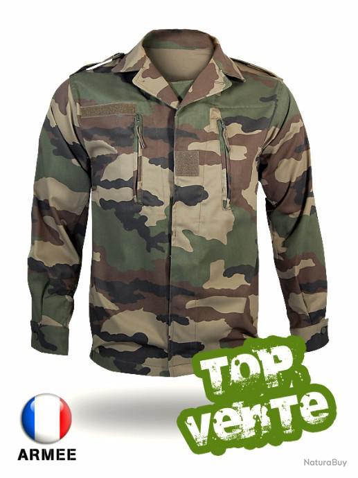 UNE VESTE TREILLIS camouflage militaire français F2 armée 112M chasse UNE VESTE TREILLIS camouflage militaire français F2 armée 112M chasse