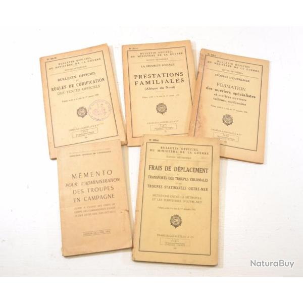 Livres Bulletin officiel du ministere de la Guerre, g�nie, ann�es 1950 - 1960 Guerre d'Alg�rie