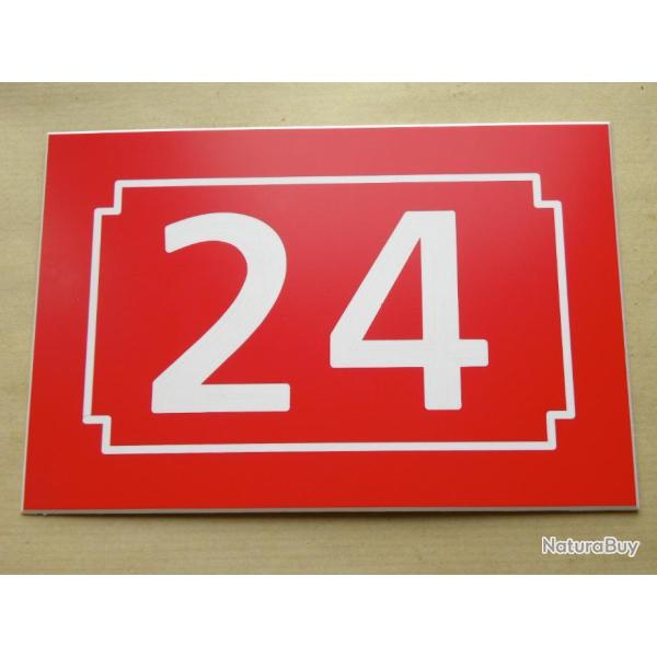 pancarte num�ro de rue personnalis�e plaque pvc format 100 x 150 mm fond ROUGE
