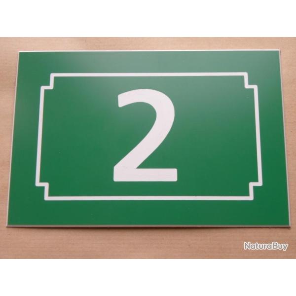 pancarte num�ro de rue personnalis�e plaque pvc format 100 x 150 mm fond VERT