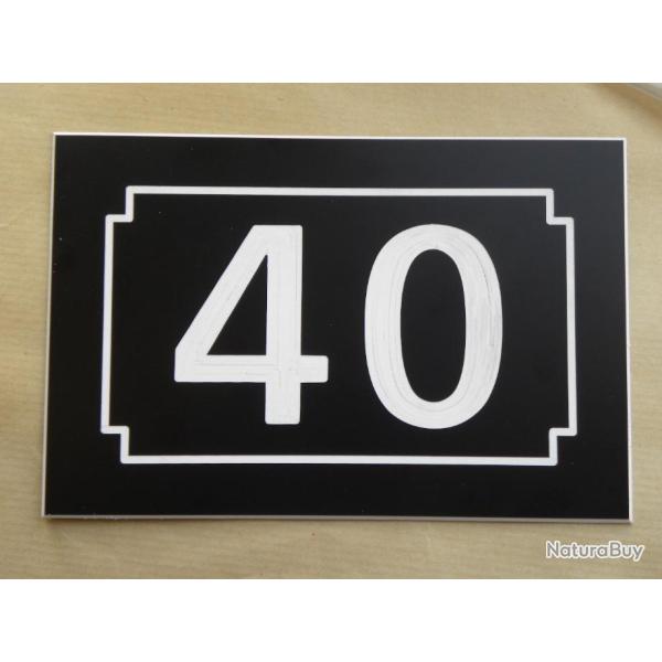 pancarte num�ro de rue personnalis�e plaque pvc format 100 x 150 mm fond NOIR