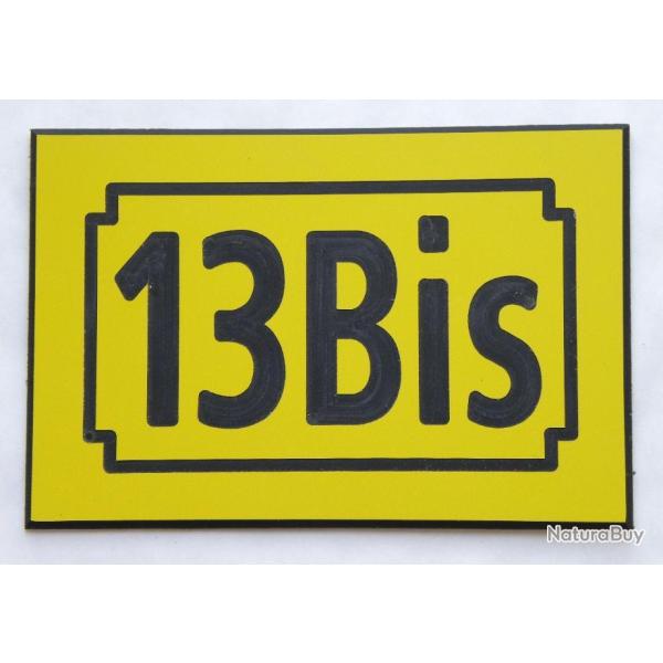 pancarte num�ro de rue personnalis�e plaque pvc format 100 x 150 mm fond JAUNE