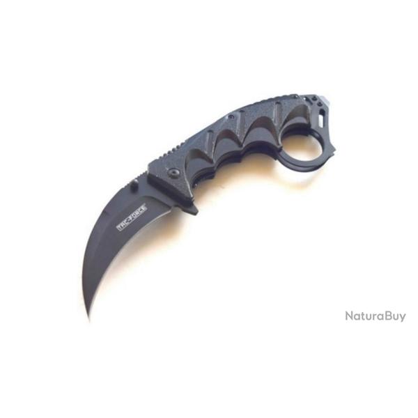 Lot de Couteaux 2 Tac Force Karambit A/O Lame Acier 3Cr13 Manche Aluminium TF957BK