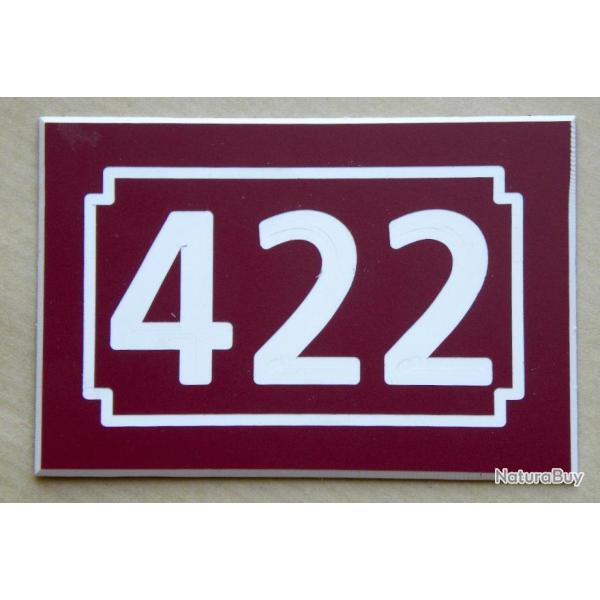 pancarte num�ro de rue personnalis�e plaque pvc format 100 x 150 mm fond LIE DE VIN