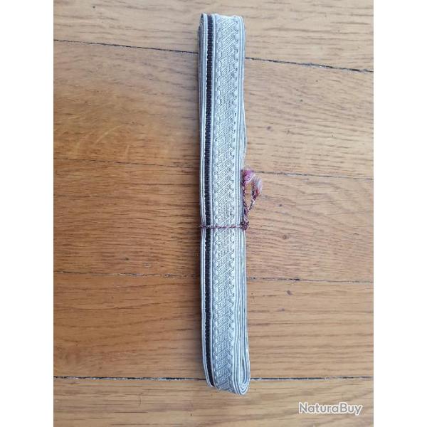Galon argent (batton) liseret marron