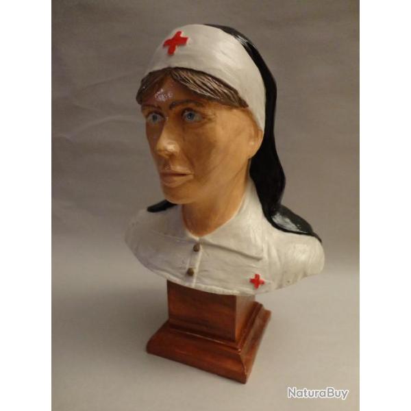 Buste infirmi�re 14/18, polychrome, voile noir