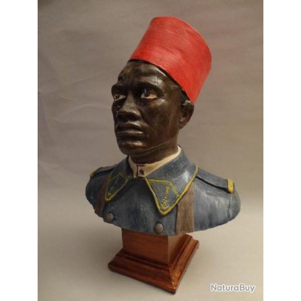 Buste tirailleur s�n�galais 14/18, polychrome bleu