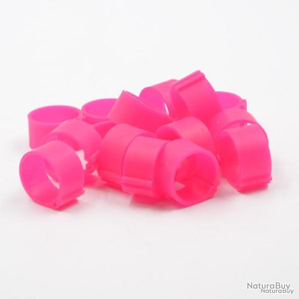 Bague � clip 20mm (50) rose fluo (Taille 5)