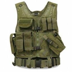 Gilet tactique vert avec ceinture MIL-TEC