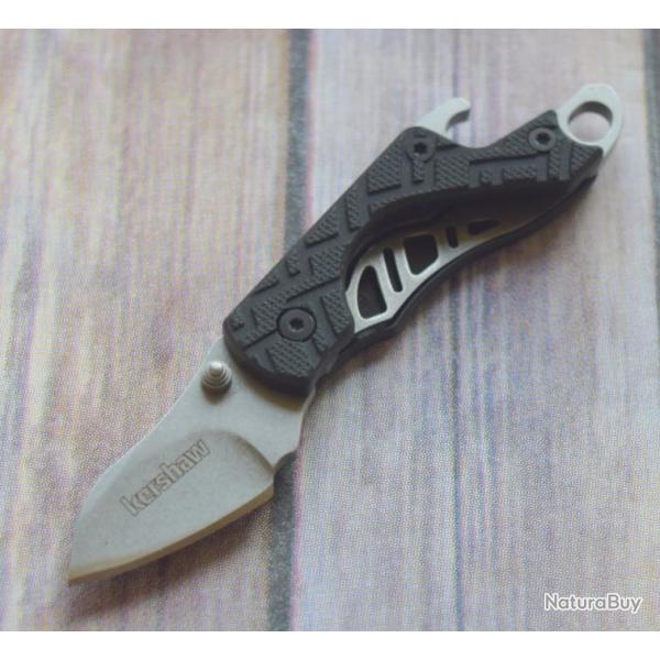 Lot de 2 Couteaux Kershaw Cinder Lame Acier 3Cr13 Manche Fibre de Nylon Ouvre Bouteilles KS1025X