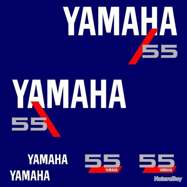 1 kit stickers YAMAHA 55cv serie 4 bis pour capot moteur hors bird bateau autocollants decals