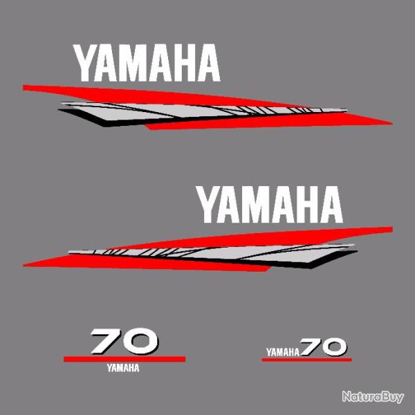 1 kit stickers YAMAHA 70cv serie 6 pour capot moteur hors bird bateau autocollants decals
