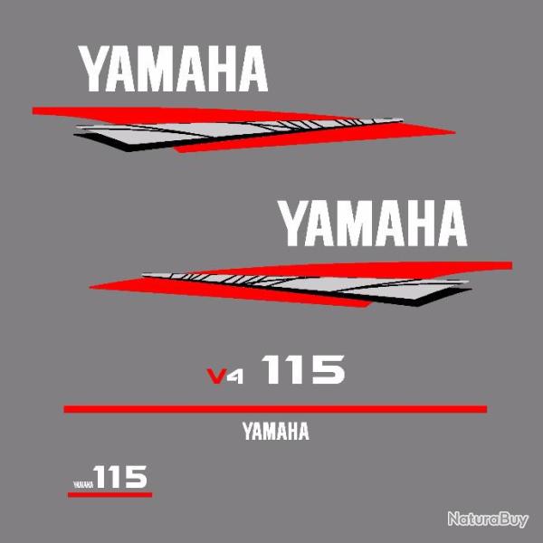 1 kit stickers YAMAHA 115cv V4 serie 6 pour capot moteur hors bird bateau autocollants decals
