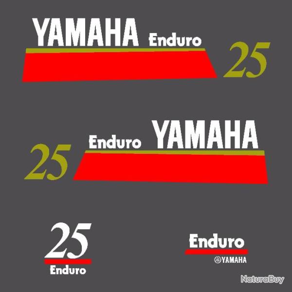 1 kit stickers YAMAHA 25cv enduro serie 7 pour capot moteur hors bird bateau autocollants decals