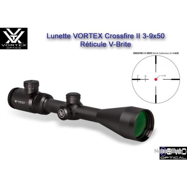 Lunette VORTEX Crossfire II 3-9x50 - R�ticule lumineux V-Brite