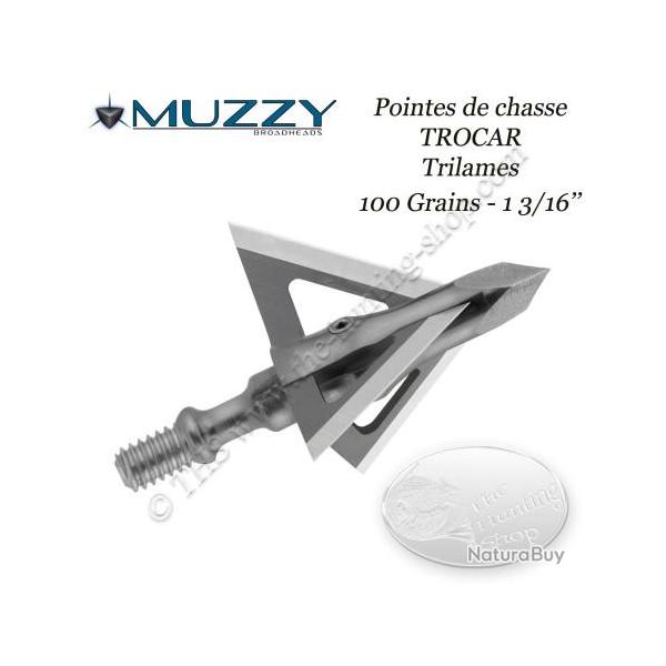 MUZZY Trocar Pointes de chasse � lames fixes trilame 100 grains