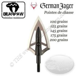 BEARPAW GERMAN JAGER Pointes de chasse bilames fixes 175