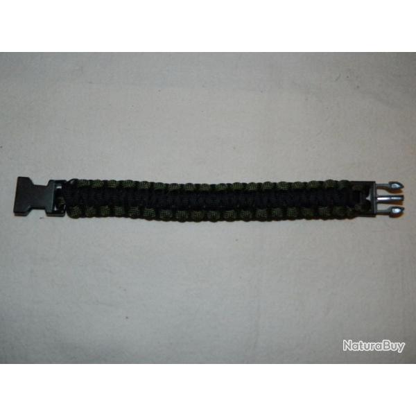 Bracelet paracorde 22cm - kaki noir
