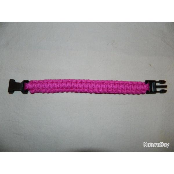 Bracelet paracorde 24cm - rose