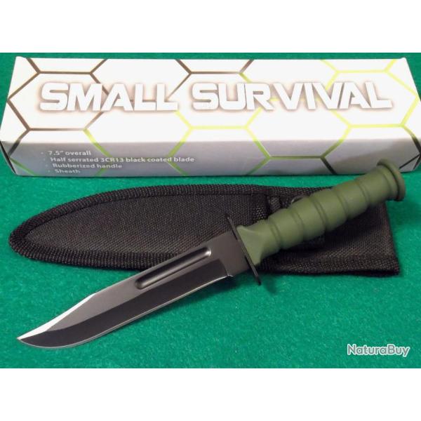 Lot de 3 Couteaux de Survie Lame Acier Inox Manche Abs OD Green Etui Nylon CN211360GN