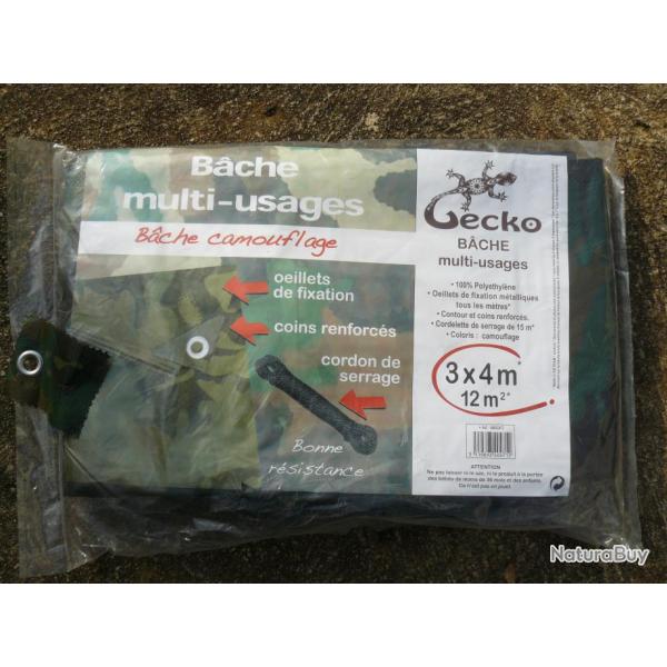 Solide BACHE  CAMO  MULTI USAGES DE 3M PAR 4M...